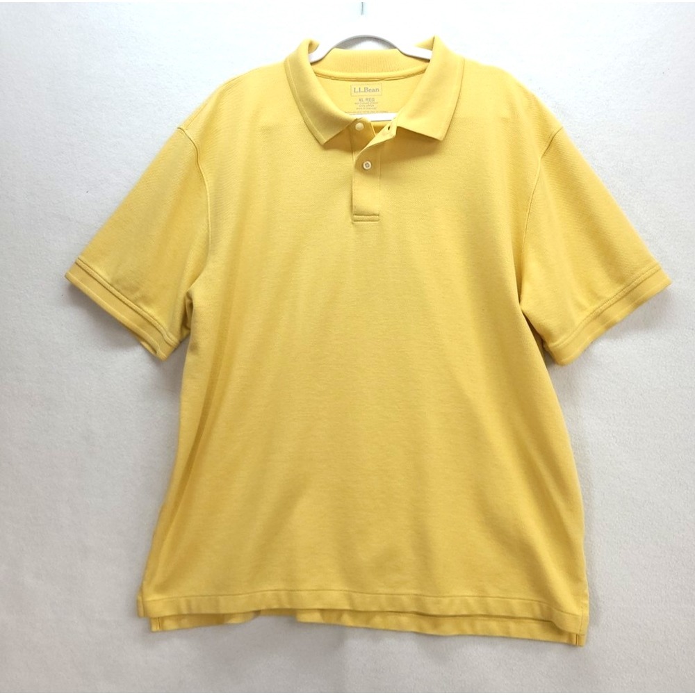 LL Bean Polo Shirt Short Sleeve Gold Sz XL Mens